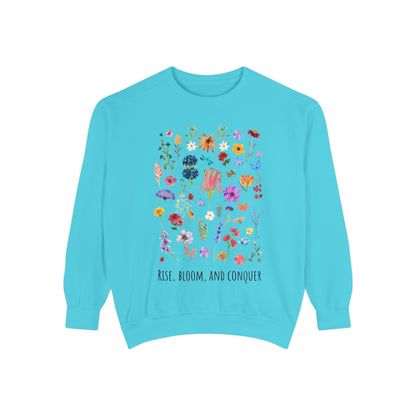 Sweatshirt Rise, Bloom and Conquer - Sweatshirt Lagoon Blue / 3XL