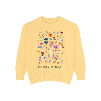 Sweatshirt Rise, Bloom and Conquer - Sweatshirt Butter / S
