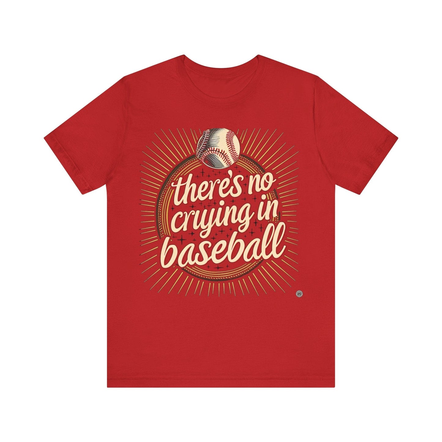 T-Shirt Baseball Tee - No Crying in Baseball Red / S