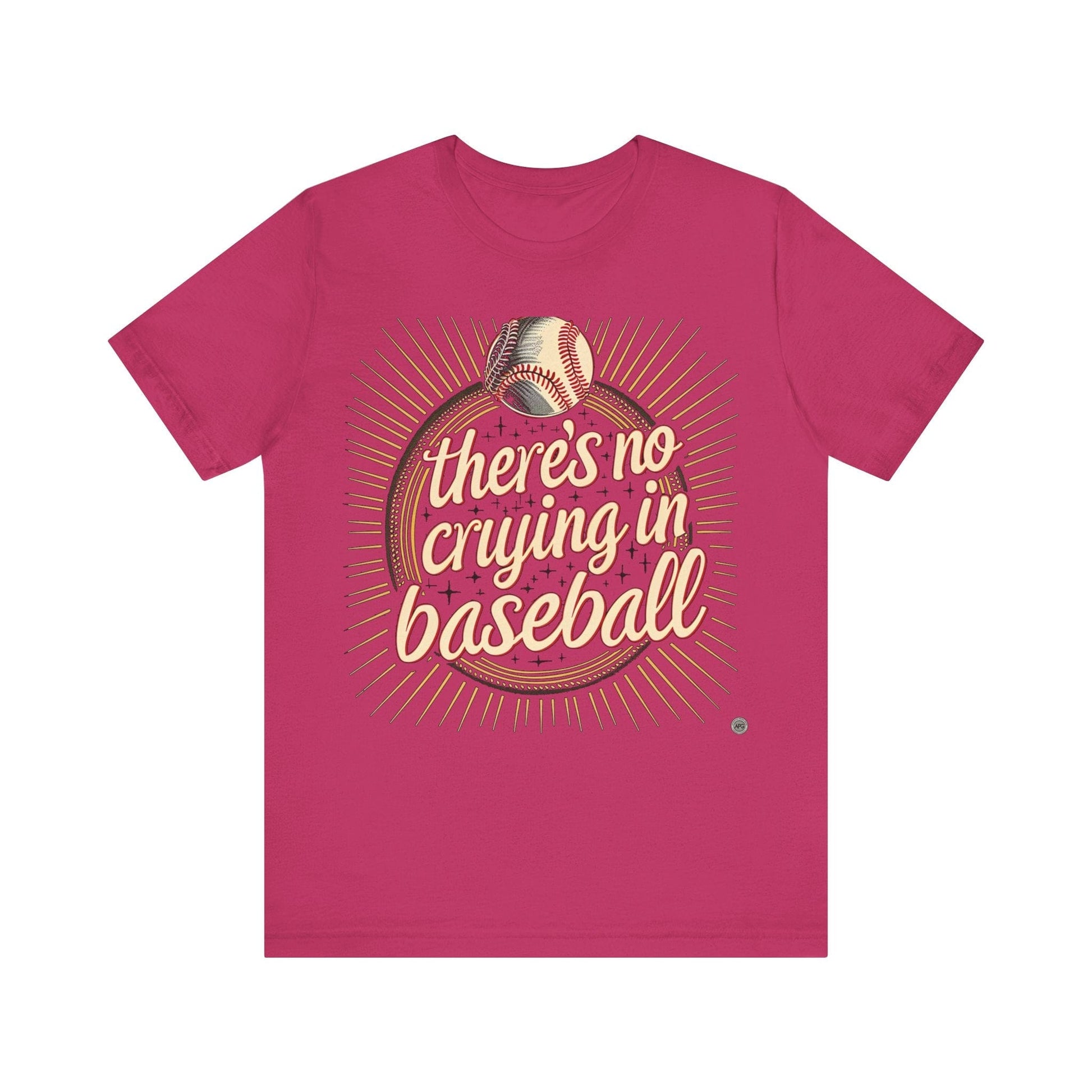 T-Shirt Baseball Tee - No Crying in Baseball Berry / S
