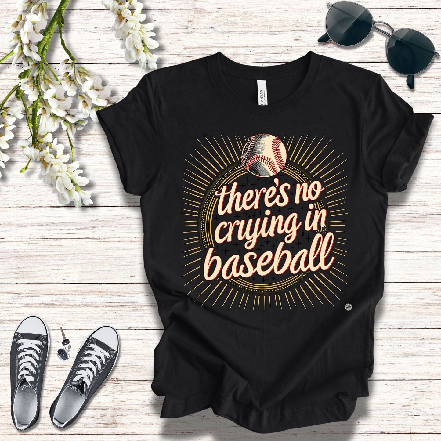 T-Shirt Baseball Tee - No Crying in Baseball