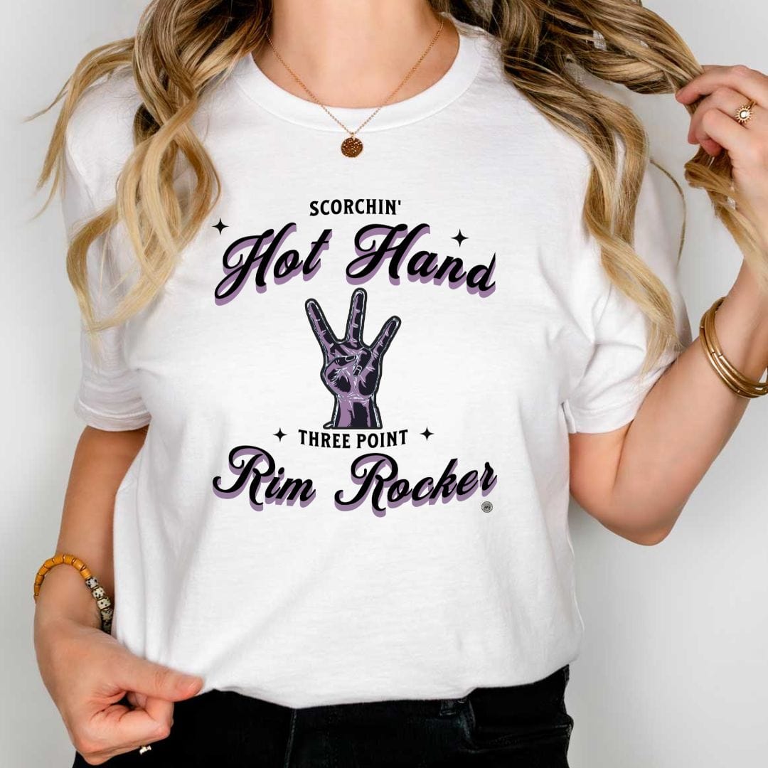 T-Shirt Basketball T-Shirt - 'Scorchin Hot Hands Three Point Rim Rocker'