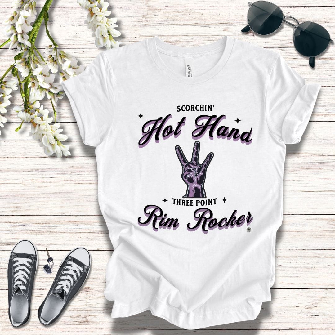 T-Shirt Basketball T-Shirt - 'Scorchin Hot Hands Three Point Rim Rocker'