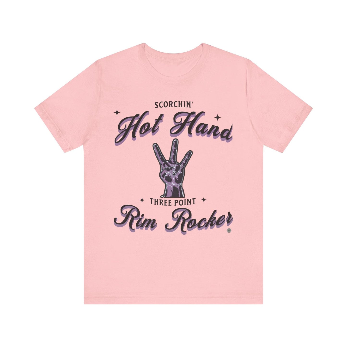 T-Shirt Basketball T-Shirt - 'Scorchin Hot Hands Three Point Rim Rocker' Pink / S