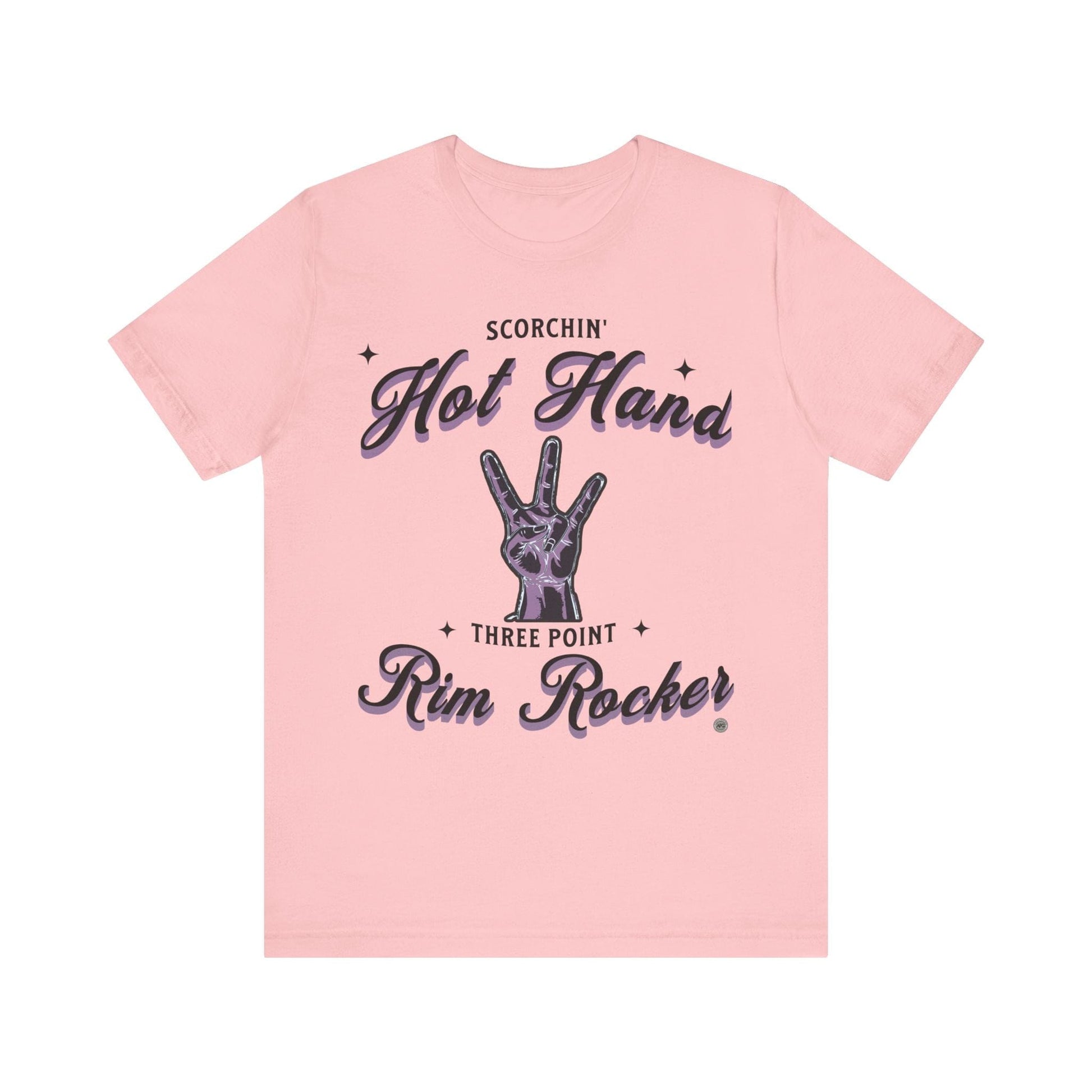 T-Shirt Basketball T-Shirt - 'Scorchin Hot Hands Three Point Rim Rocker' Pink / S