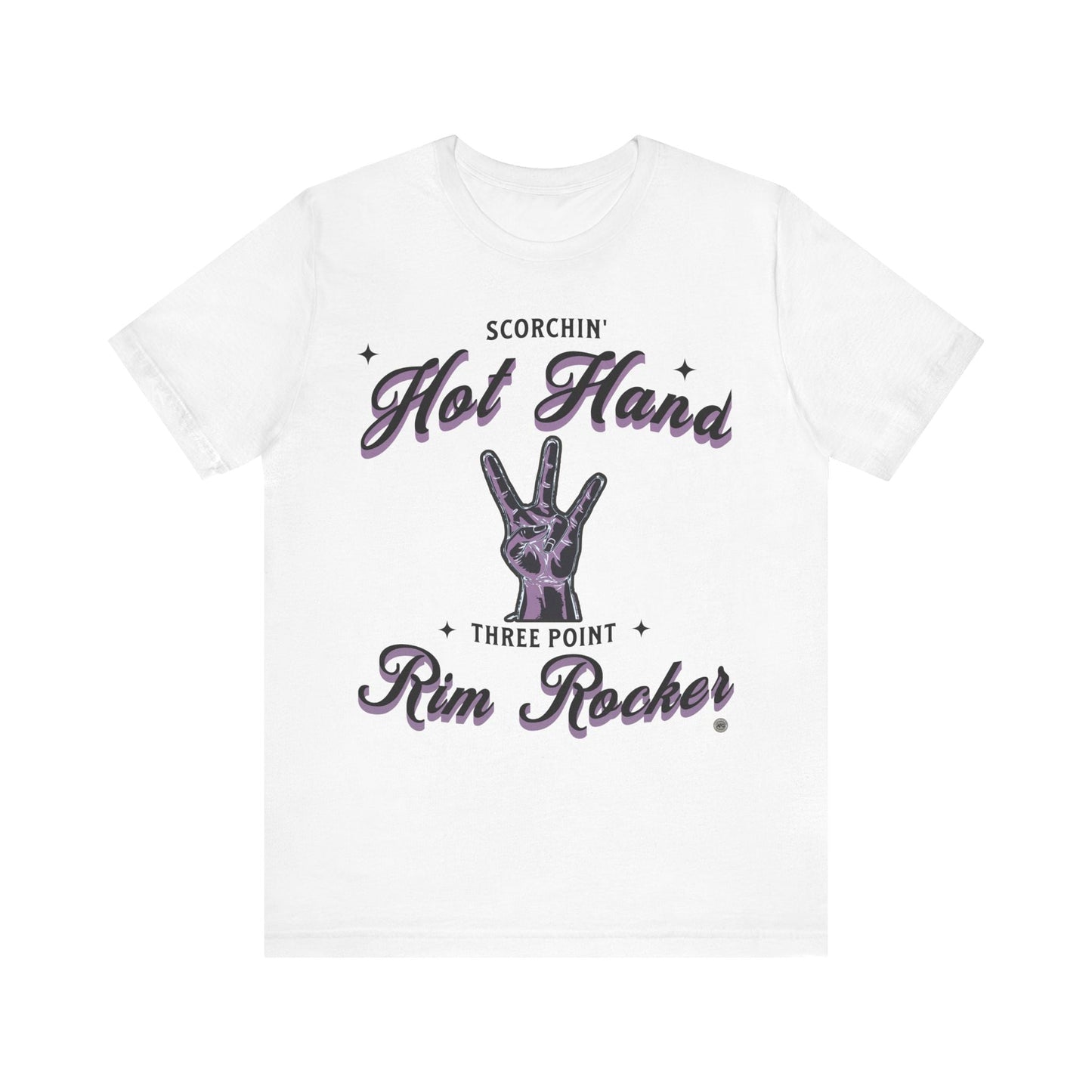 T-Shirt Basketball T-Shirt - 'Scorchin Hot Hands Three Point Rim Rocker' White / L