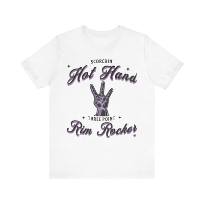T-Shirt Basketball T-Shirt - 'Scorchin Hot Hands Three Point Rim Rocker' White / L