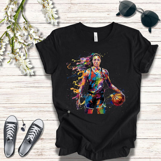 T-Shirt Basketball Tee - Painted Design Unisex Jersey Short Sleeve Tee