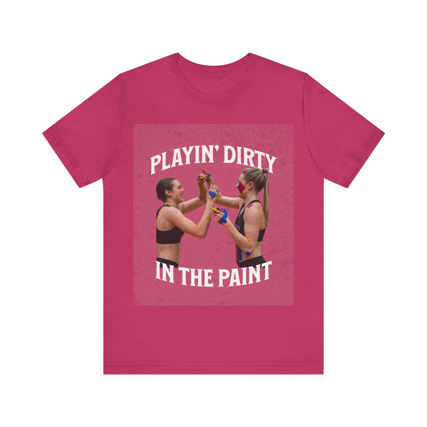 T-Shirt Basketball Tee - Playin Dirty in the Paint Berry / S