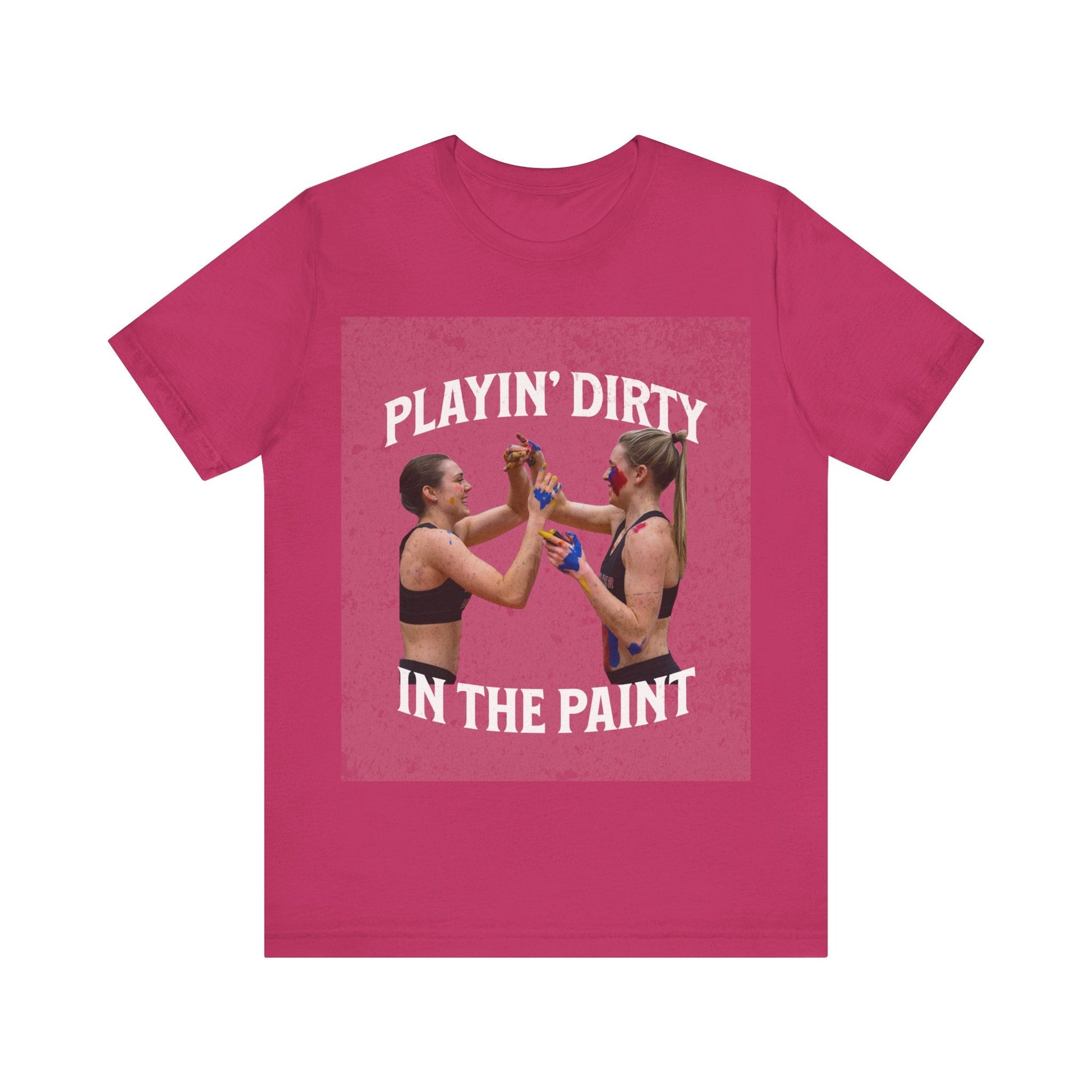 T-Shirt Basketball Tee - Playin Dirty in the Paint Berry / S