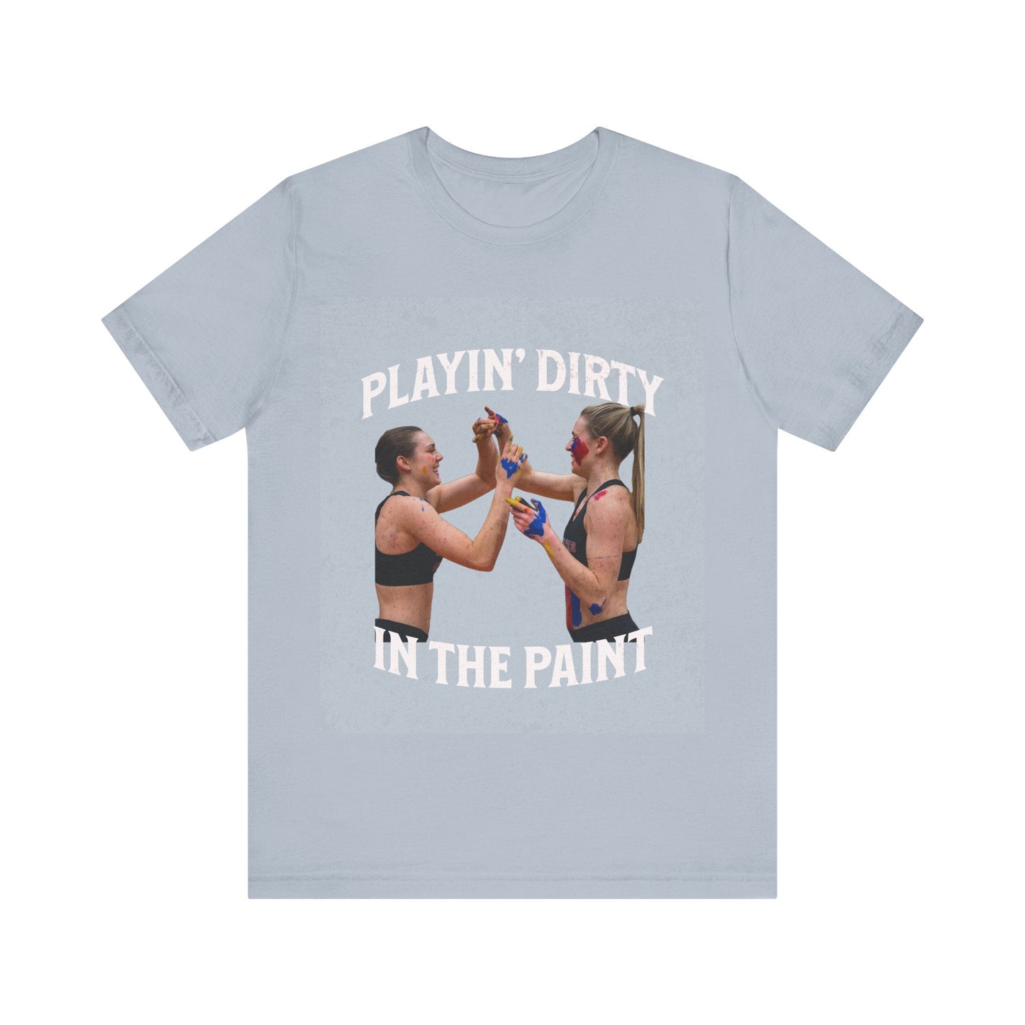 T-Shirt Basketball Tee - Playin Dirty in the Paint Light Blue / S