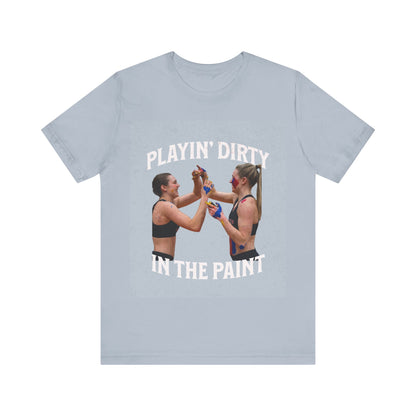 T-Shirt Basketball Tee - Playin Dirty in the Paint Light Blue / S