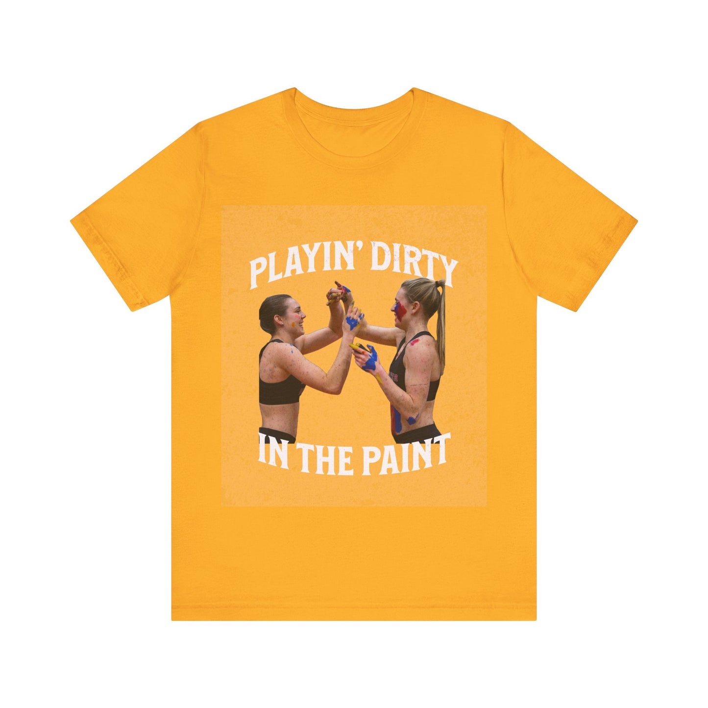 T-Shirt Basketball Tee - Playin Dirty in the Paint Gold / S