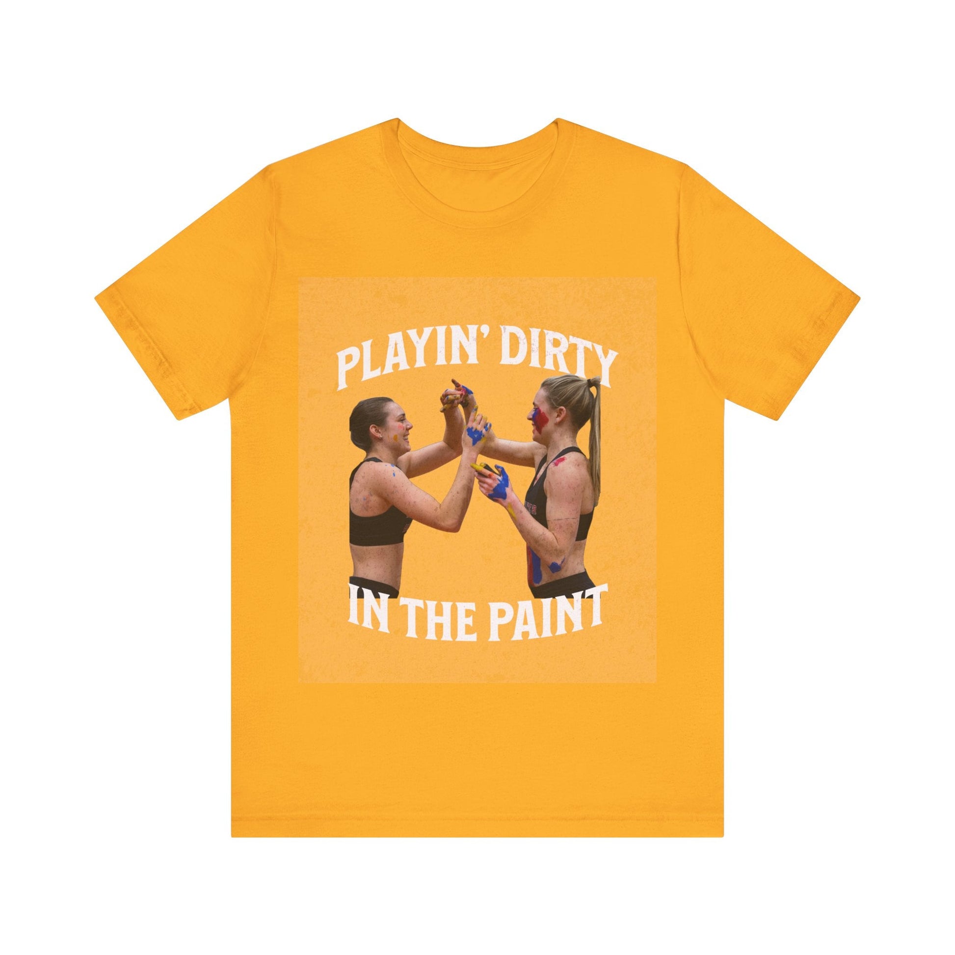 T-Shirt Basketball Tee - Playin Dirty in the Paint Gold / S