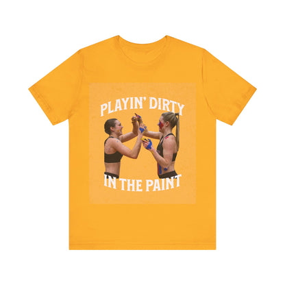 T-Shirt Basketball Tee - Playin Dirty in the Paint Gold / S