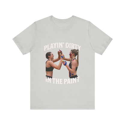 T-Shirt Basketball Tee - Playin Dirty in the Paint Silver / S