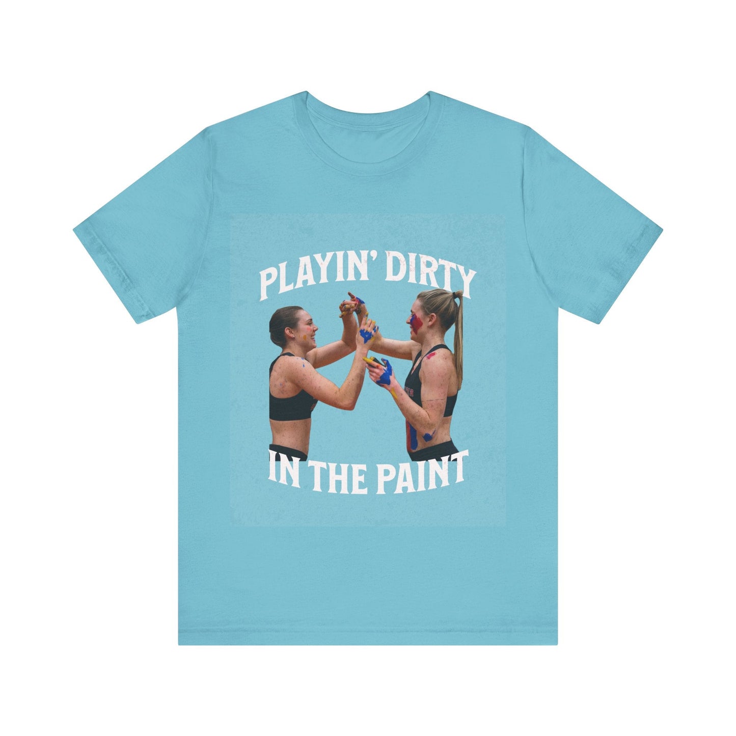 T-Shirt Basketball Tee - Playin Dirty in the Paint Turquoise / S