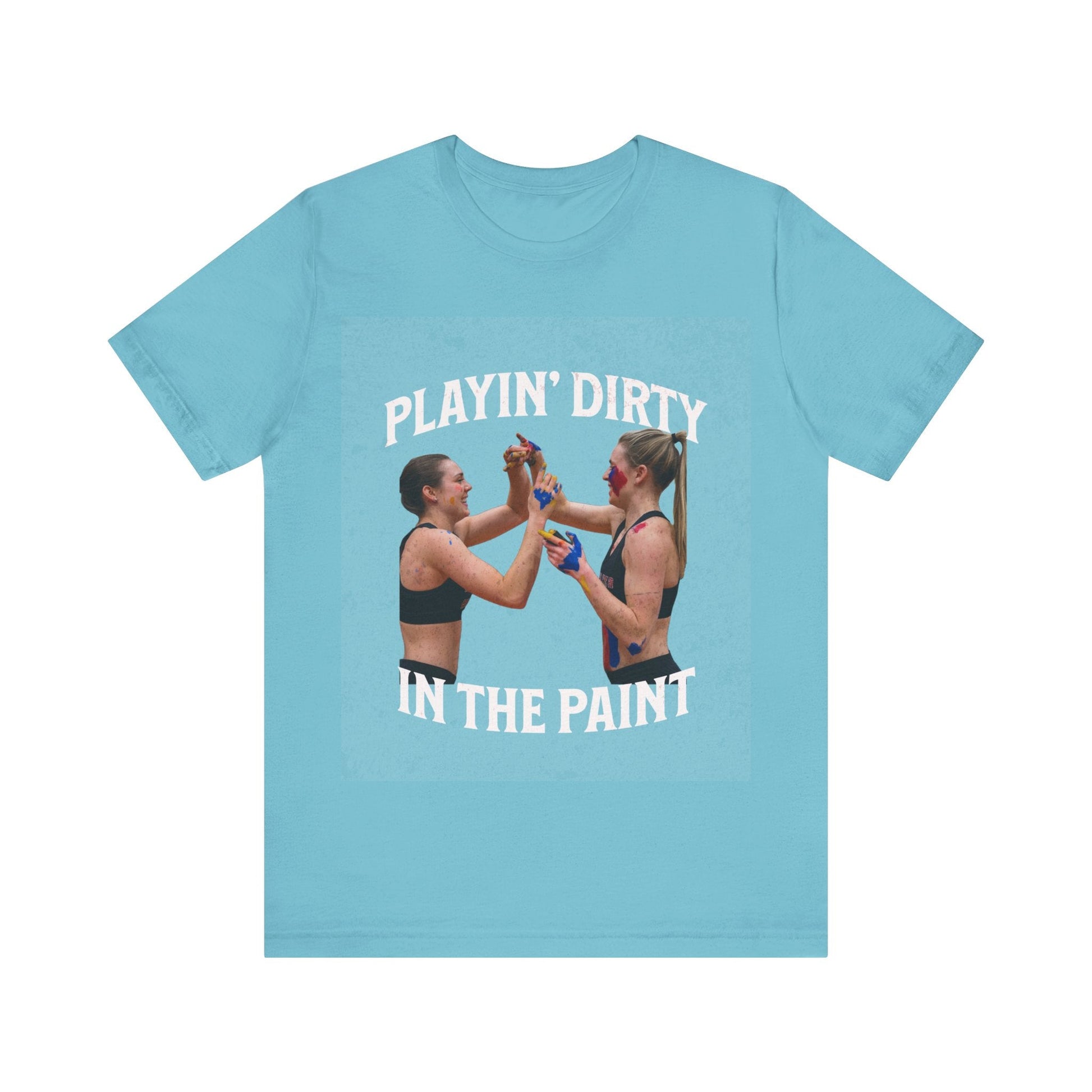 T-Shirt Basketball Tee - Playin Dirty in the Paint Turquoise / S