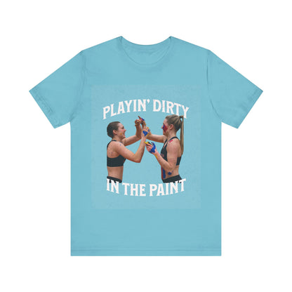 T-Shirt Basketball Tee - Playin Dirty in the Paint Turquoise / S