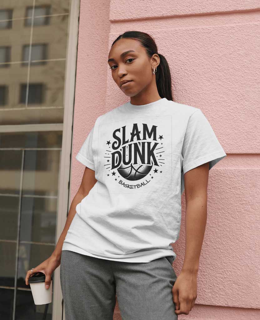 T-Shirt Basketball Tee - Slam Dunk Design
