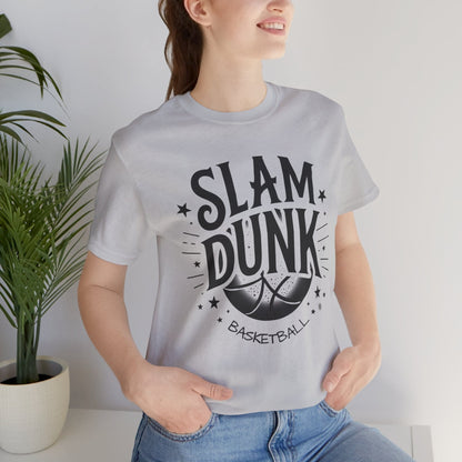 T-Shirt Basketball Tee - Slam Dunk Design Solid Athletic Grey / XS