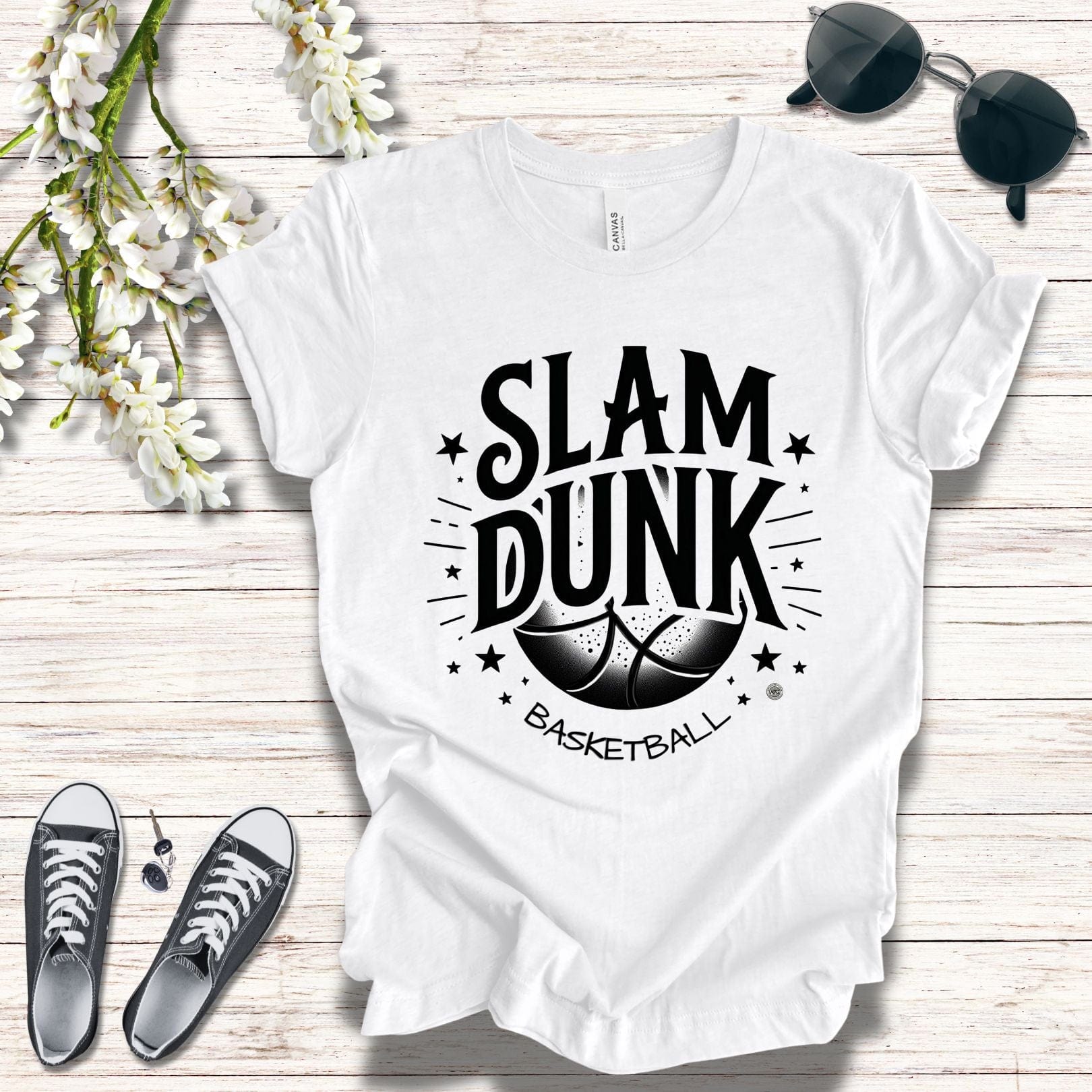 T-Shirt Basketball Tee - Slam Dunk Design