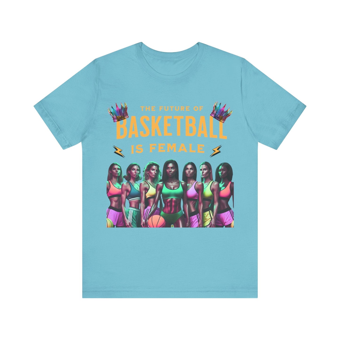 T-Shirt Basketball Tee - The Future is Female Design Turquoise / S