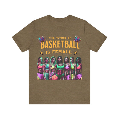 T-Shirt Basketball Tee - The Future is Female Design Heather Olive / S