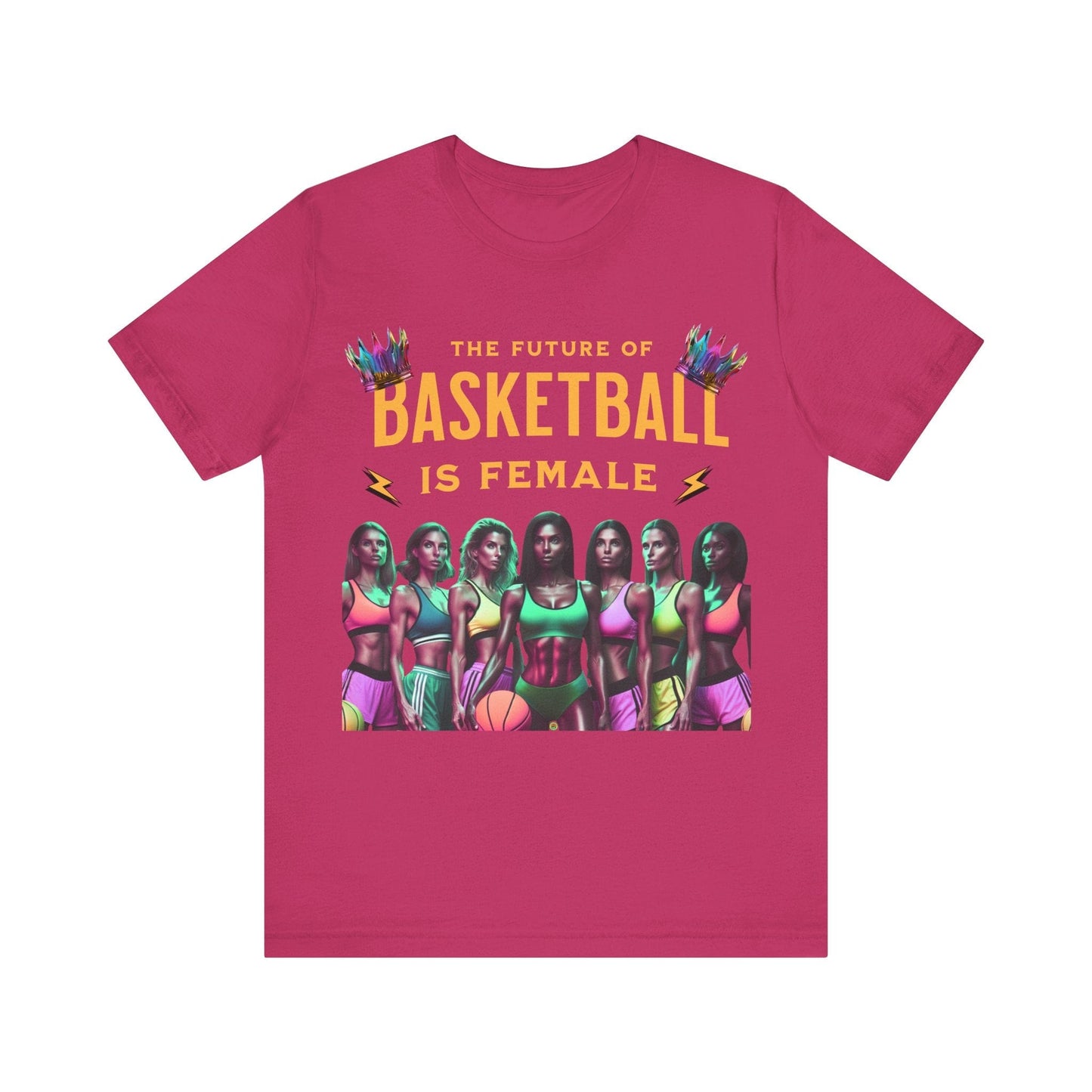 T-Shirt Basketball Tee - The Future is Female Design Berry / S