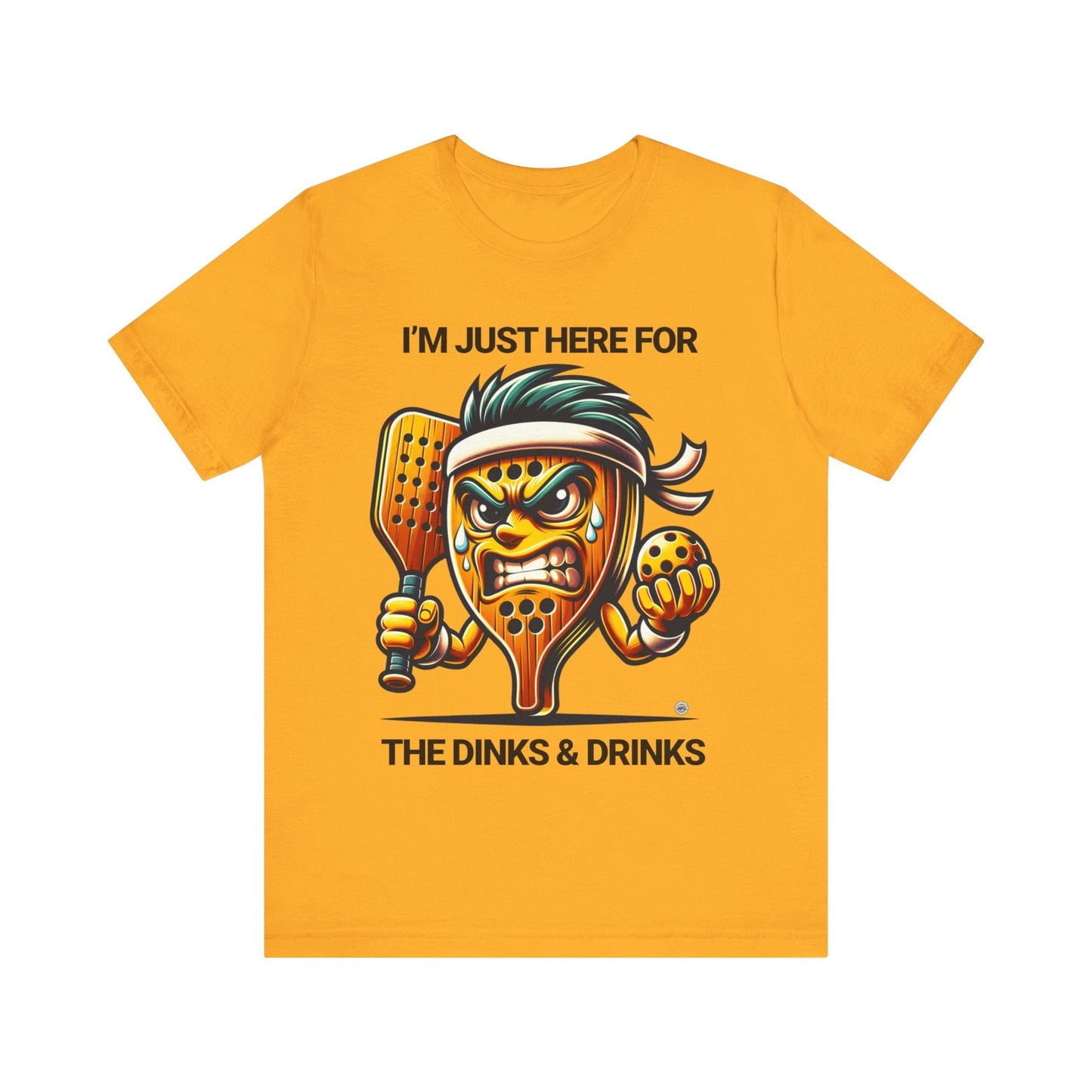 T-Shirt Dinks and Drinks Pickleball Tee Gold / S
