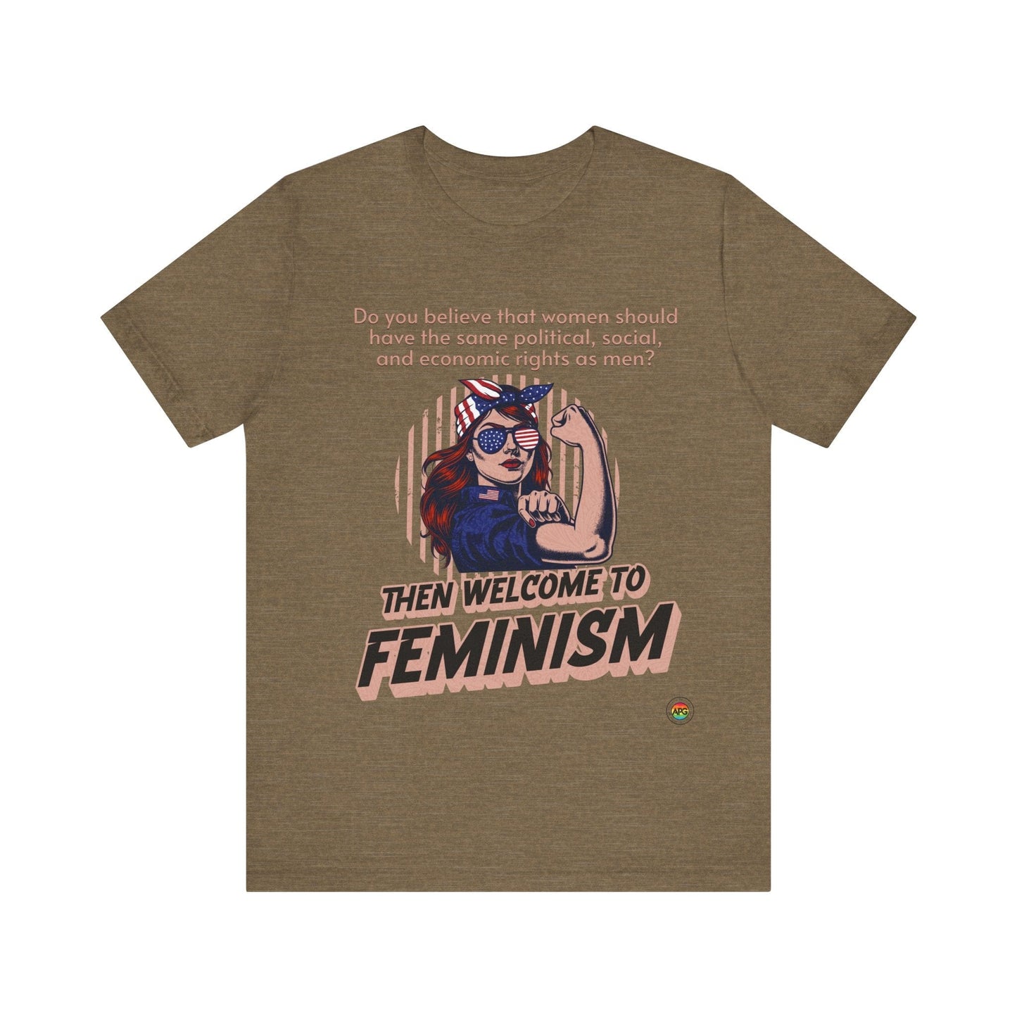 T-Shirt Feminism Unisex Tee Heather Olive / S