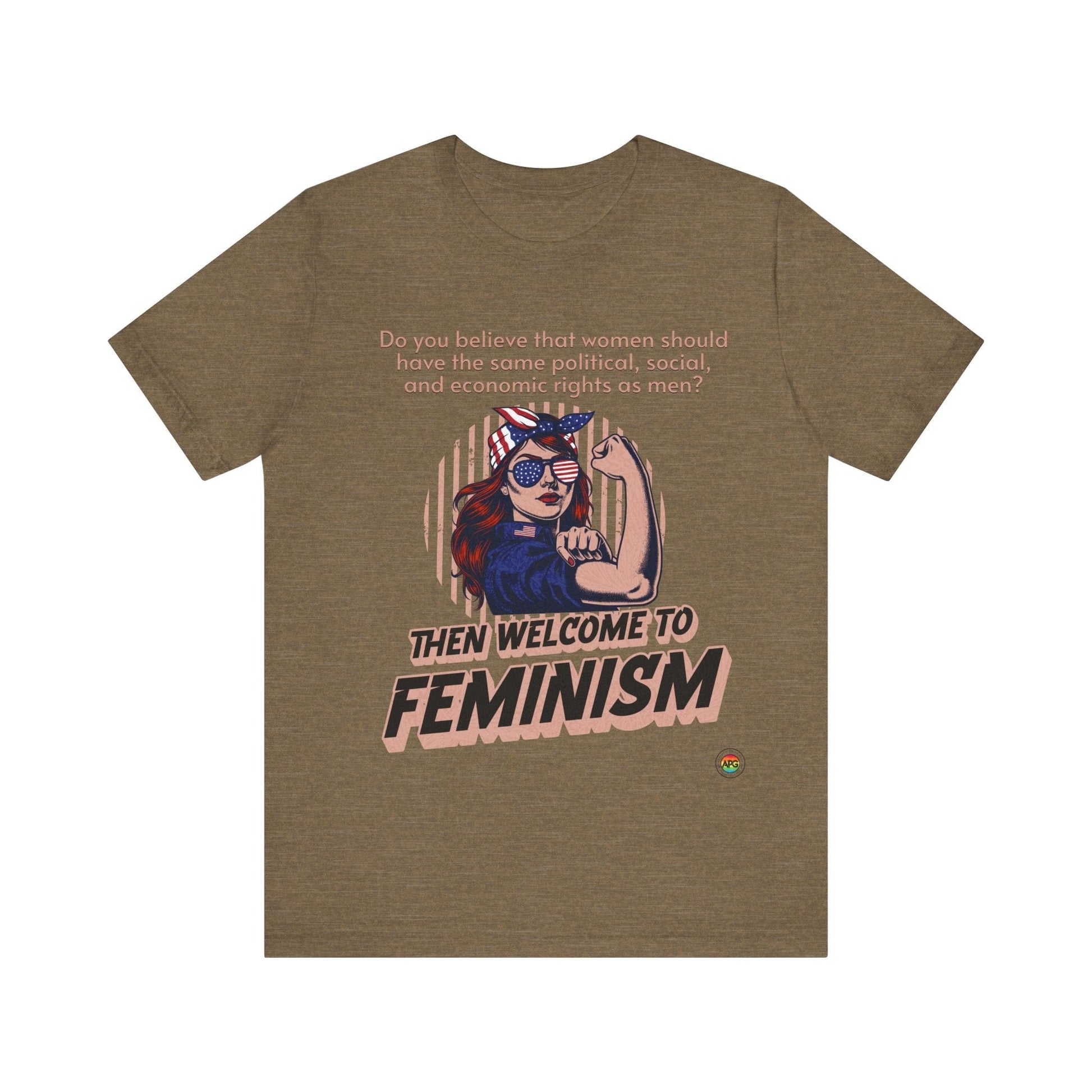 T-Shirt Feminism Unisex Tee Heather Olive / S