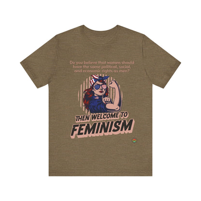 T-Shirt Feminism Unisex Tee Heather Olive / S