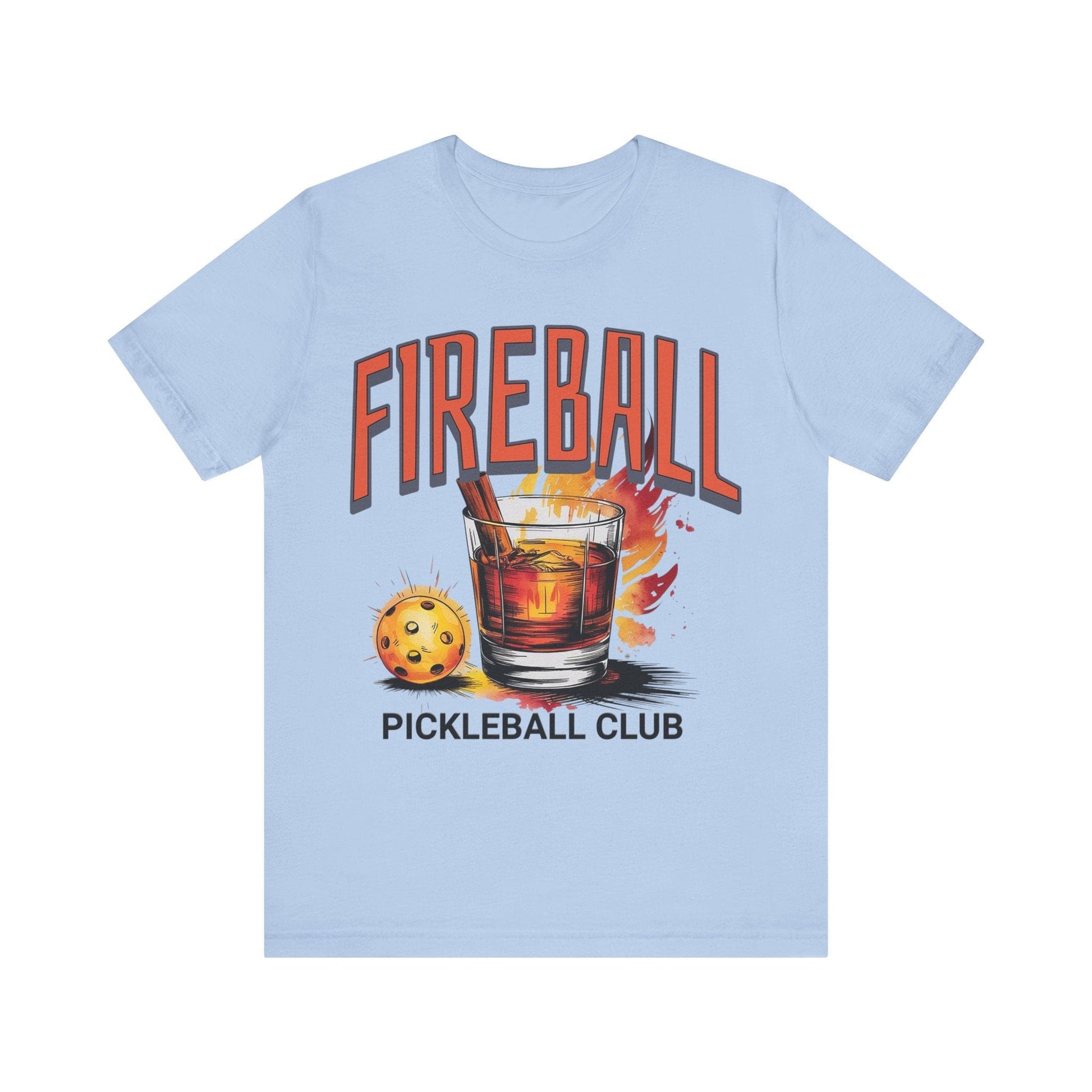 T-Shirt Fireball Pickleball Tee Baby Blue / S