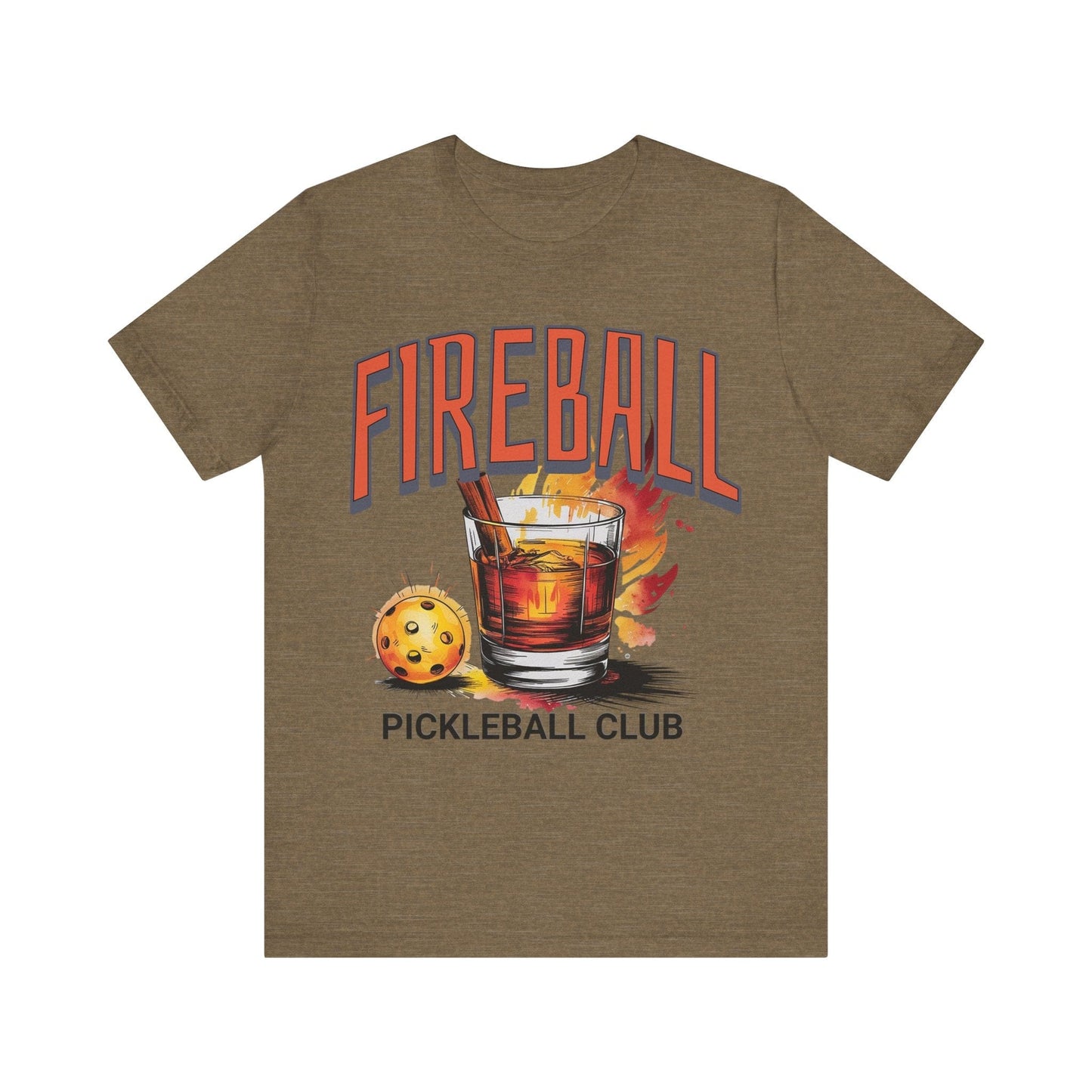 T-Shirt Fireball Pickleball Tee Heather Olive / S