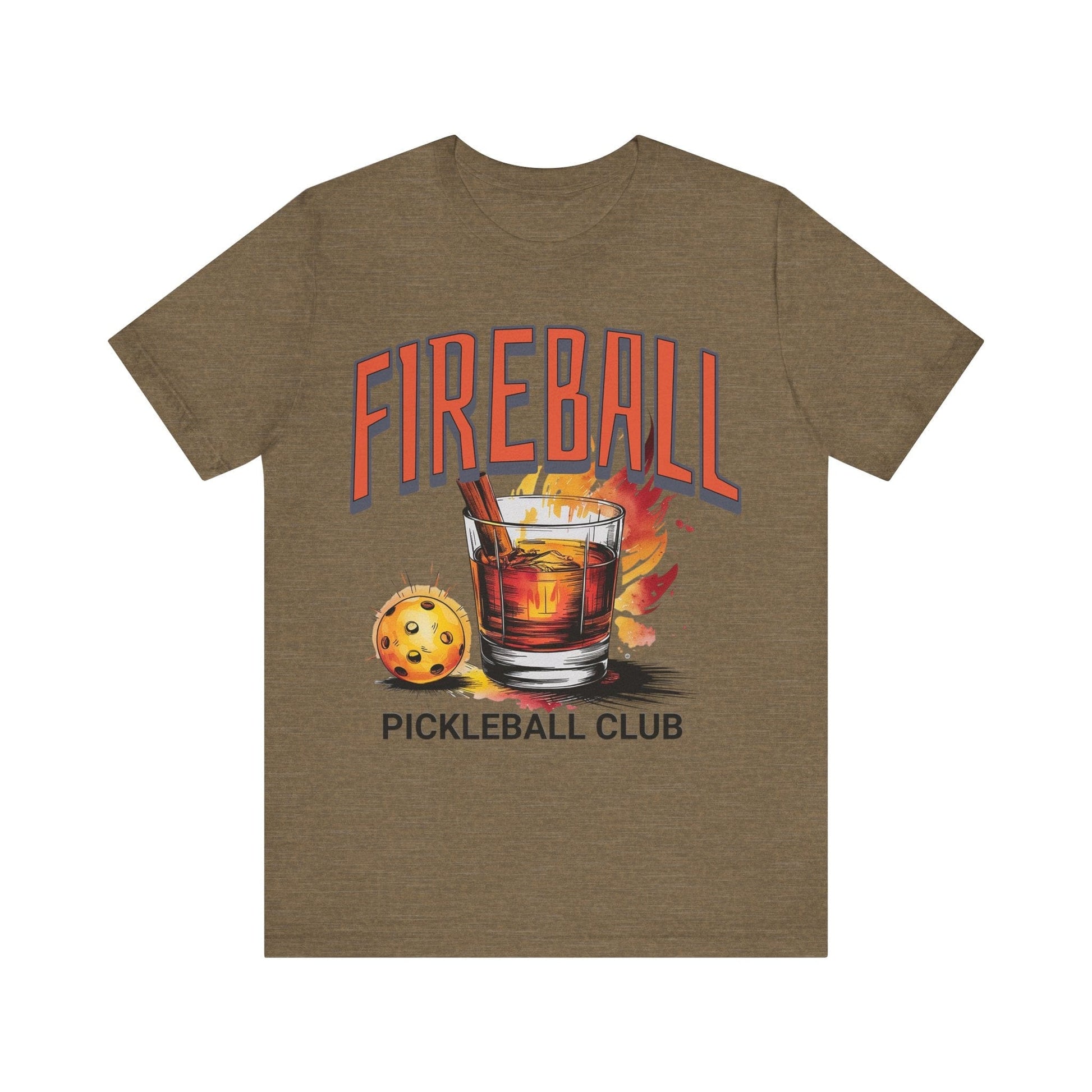 T-Shirt Fireball Pickleball Tee Heather Olive / S
