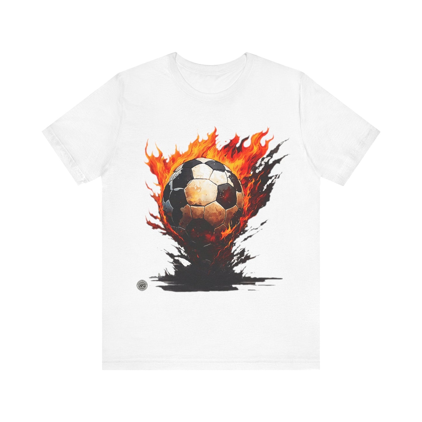 T-Shirt Flaming Soccer Ball Unisex Tee White / S