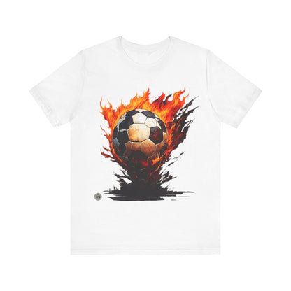 T-Shirt Flaming Soccer Ball Unisex Tee White / S