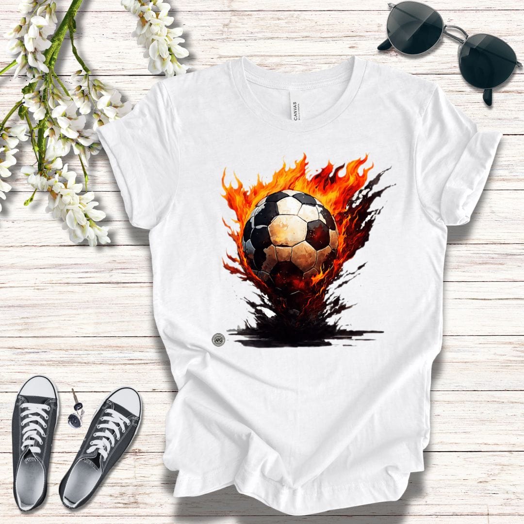 T-Shirt Flaming Soccer Ball Unisex Tee