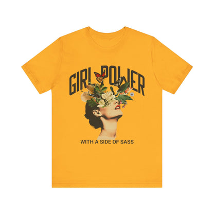 T-Shirt Graphic Tee - Girl Power with a Side of Sass Unisex Jersey Short Sleeve Tee Gold / S