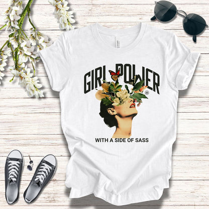 T-Shirt Graphic Tee - Girl Power with a Side of Sass Unisex Jersey Short Sleeve Tee