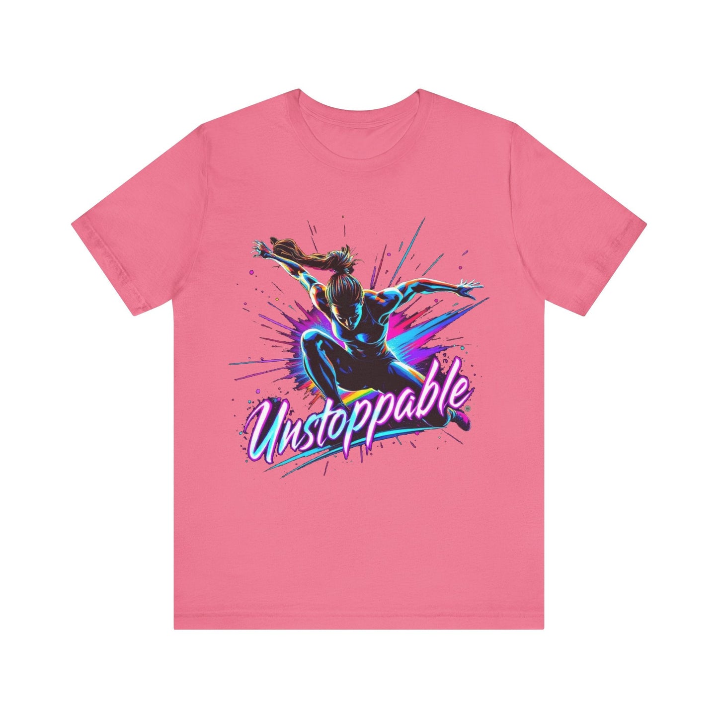 T-Shirt Graphic Tee - Unstoppable Unisex Jersey Short Sleeve T-Shirt Charity Pink / S