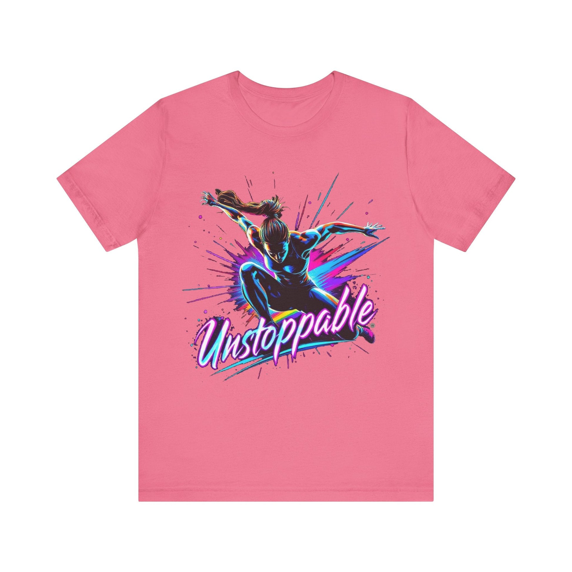 T-Shirt Graphic Tee - Unstoppable Unisex Jersey Short Sleeve T-Shirt Charity Pink / S