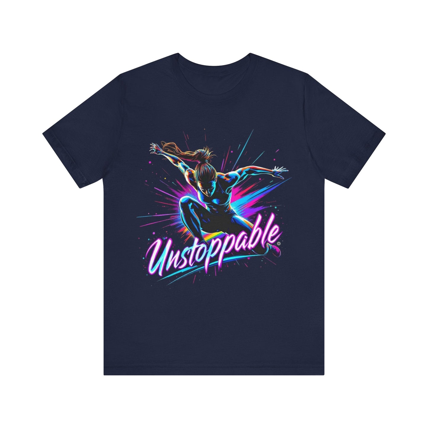 T-Shirt Graphic Tee - Unstoppable Unisex Jersey Short Sleeve T-Shirt Navy / S