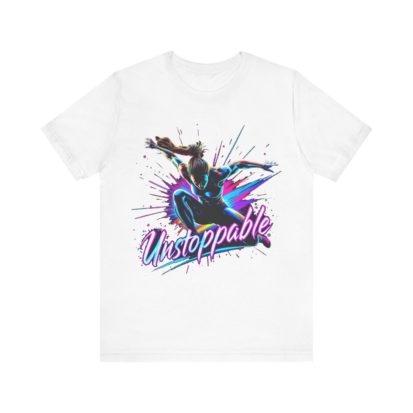 T-Shirt Graphic Tee - Unstoppable Unisex Jersey Short Sleeve T-Shirt White / S