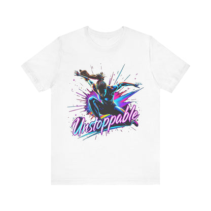 T-Shirt Graphic Tee - Unstoppable Unisex Jersey Short Sleeve T-Shirt White / S