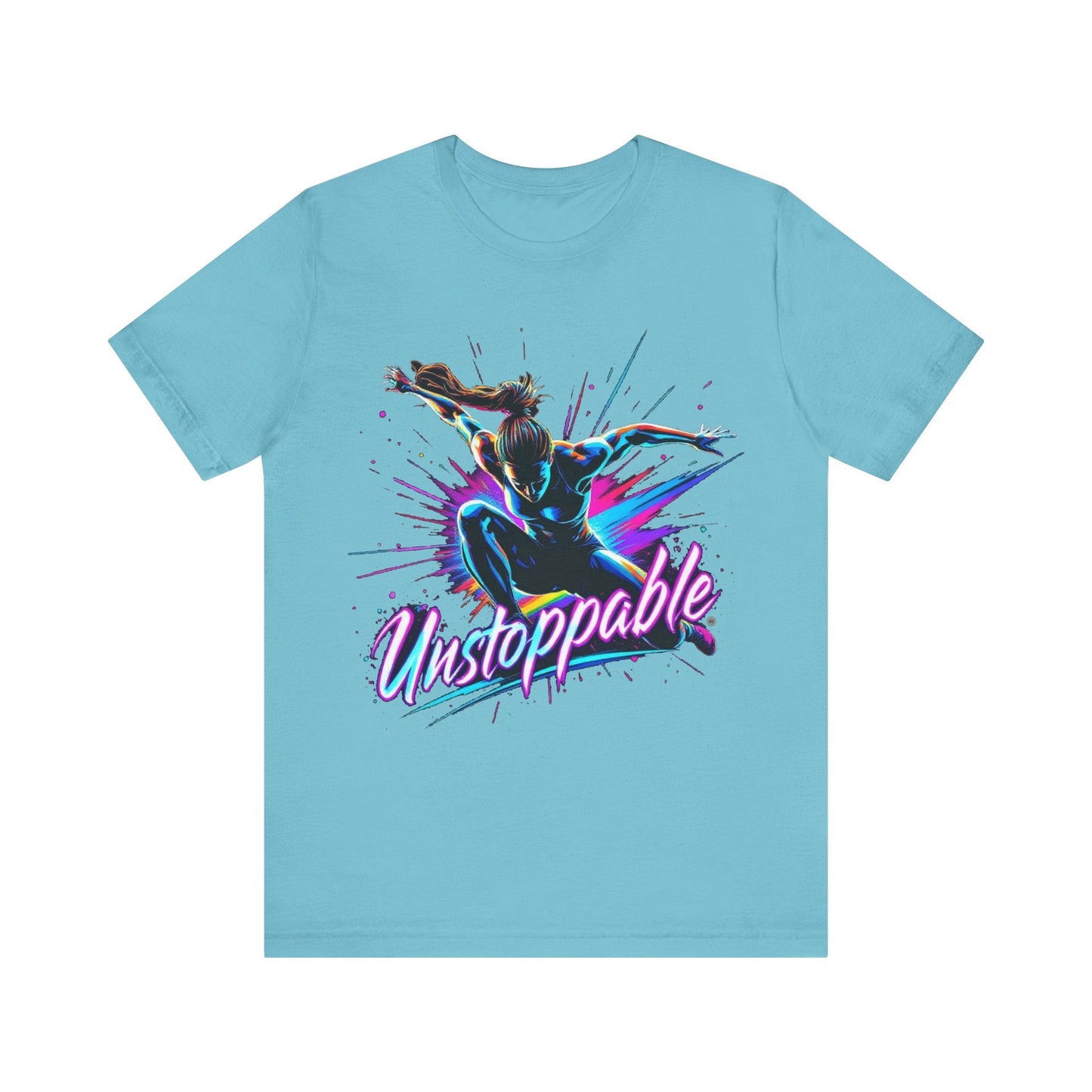 T-Shirt Graphic Tee - Unstoppable Unisex Jersey Short Sleeve T-Shirt Turquoise / S
