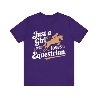 T-Shirt Just A Girl Who Loves Equestrian Tee Team Purple / S