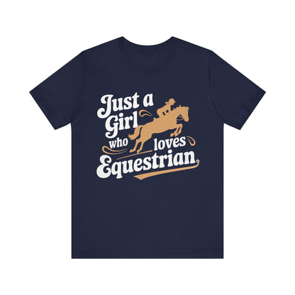 T-Shirt Just A Girl Who Loves Equestrian Tee Navy / S
