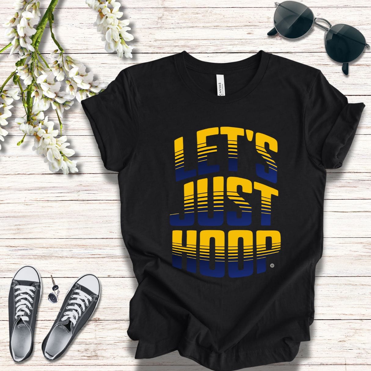 T-Shirt Let's Just Hoop Yellow Text T-Shirt